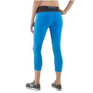 5 for $25| Lululemon Run Inspire Crop II Blue Wee Are From Space Leggings Size 6